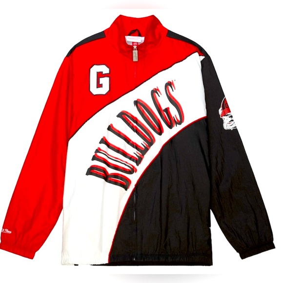 Mitchell & Ness Georgia Bulldogs Arched Retro Lined Windbreaker Jacket NWT - Picture 1 of 3